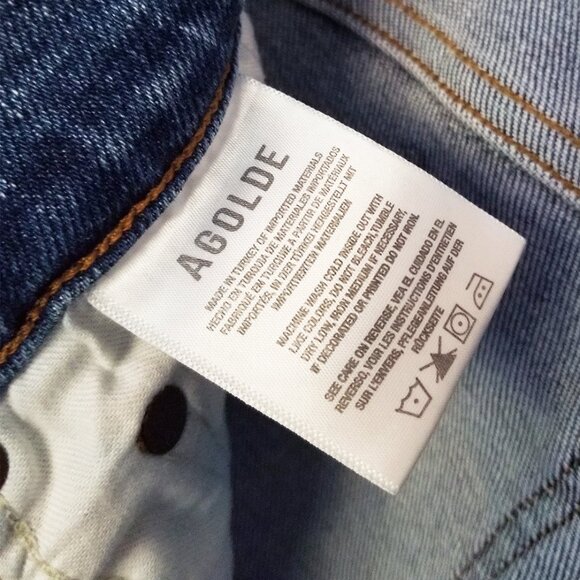 AGOLDE Nico High Rise Slim-Fit Distressed Jeans Shoreline Revolve Button Fly 23 - Picture 14 of 15